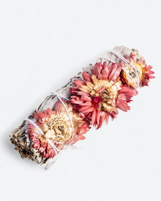 Red Sunflower & Witte Salie Smudge Stick - 10 cm