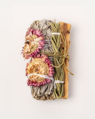 Red Sunflower & Witte Salie Smudge Stick - 10 cm