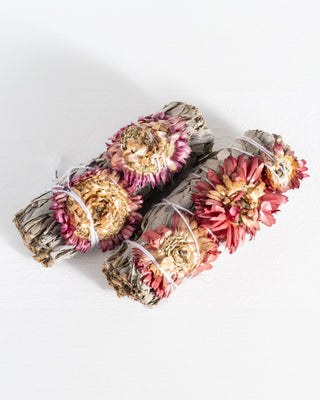 Red Sunflower & Witte Salie Smudge Stick - 10 cm