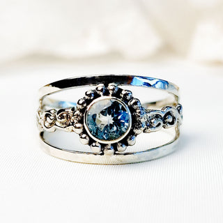 Blauwe Topaas Ring - 925 Zilver