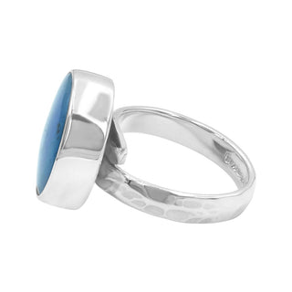 DEVA LOVES Ring Ring Zilver - Peruaanse Blauwe Opaal