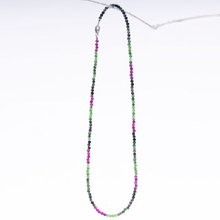 Gemstone necklace - Zoisite Ruby - 2.5mm