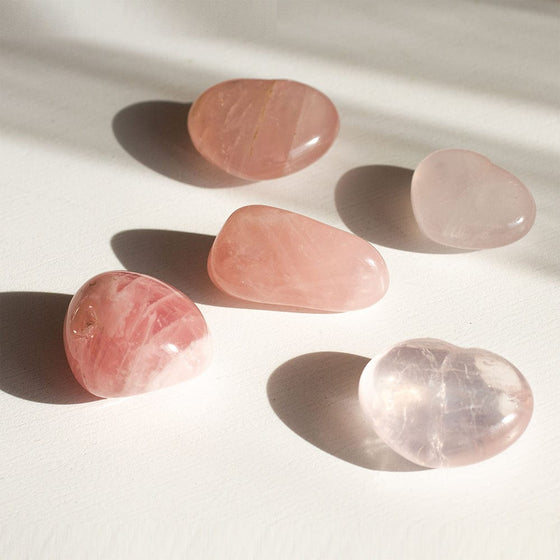DEVA LOVES Stenen en Kristallen Rozekwarts Trommelsteen – Onvoorwaardelijke Liefde