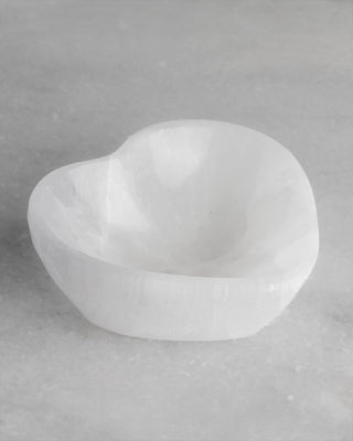 Selenite Bowl Heart - Cleanse + Charge