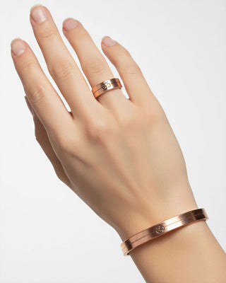 Set Koperen Magneet Armband en Ring | OM - maat M