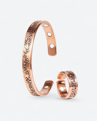 Set Koperen Magneet Armband en Ring - Sierlijk
