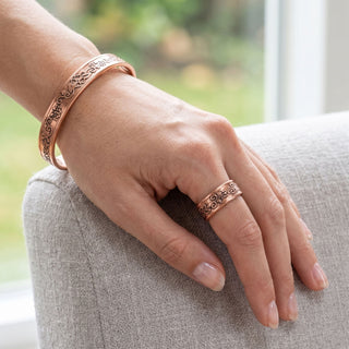 Set Koperen Magneet Armband en Ring - Sierlijk