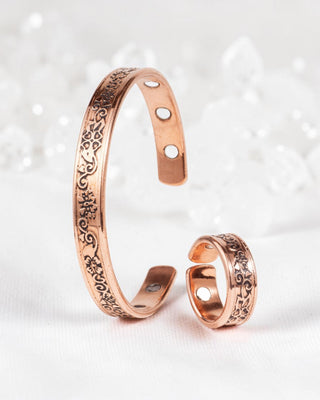 Set Koperen Magneet Armband en Ring - Sierlijk