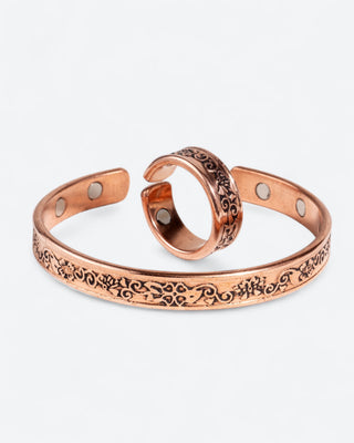 Set Koperen Magneet Armband en Ring - Sierlijk