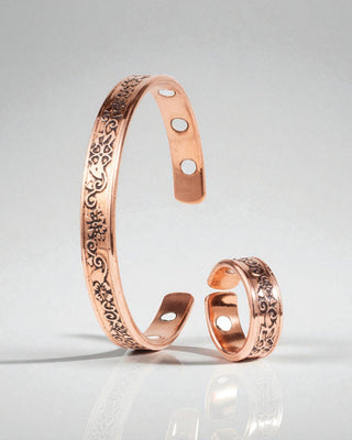 Set Koperen Magneet Armband en Ring - Sierlijk