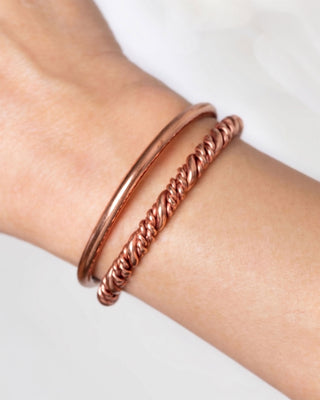 Sierlijke koperen magneet armband - gedraaid
