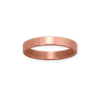 Silver Stars Collection - 3.2mm Flat Edge Solid Copper Ring: 8