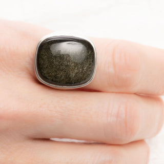 Silver Obsidian - ring