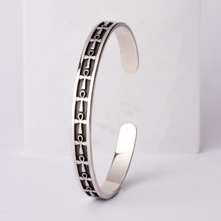 Zilveren Armband met Ankh Symbool | Eeuwige Verbinding en Levenskracht | maat M - DEVA LOVES