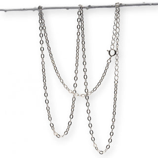 Zilveren Basis ketting - plat ovaal - 42 - 50cm - DEVA LOVES