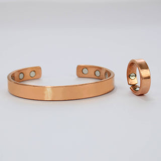 Copper Magnet Bracelet and Ring - Set - M,L